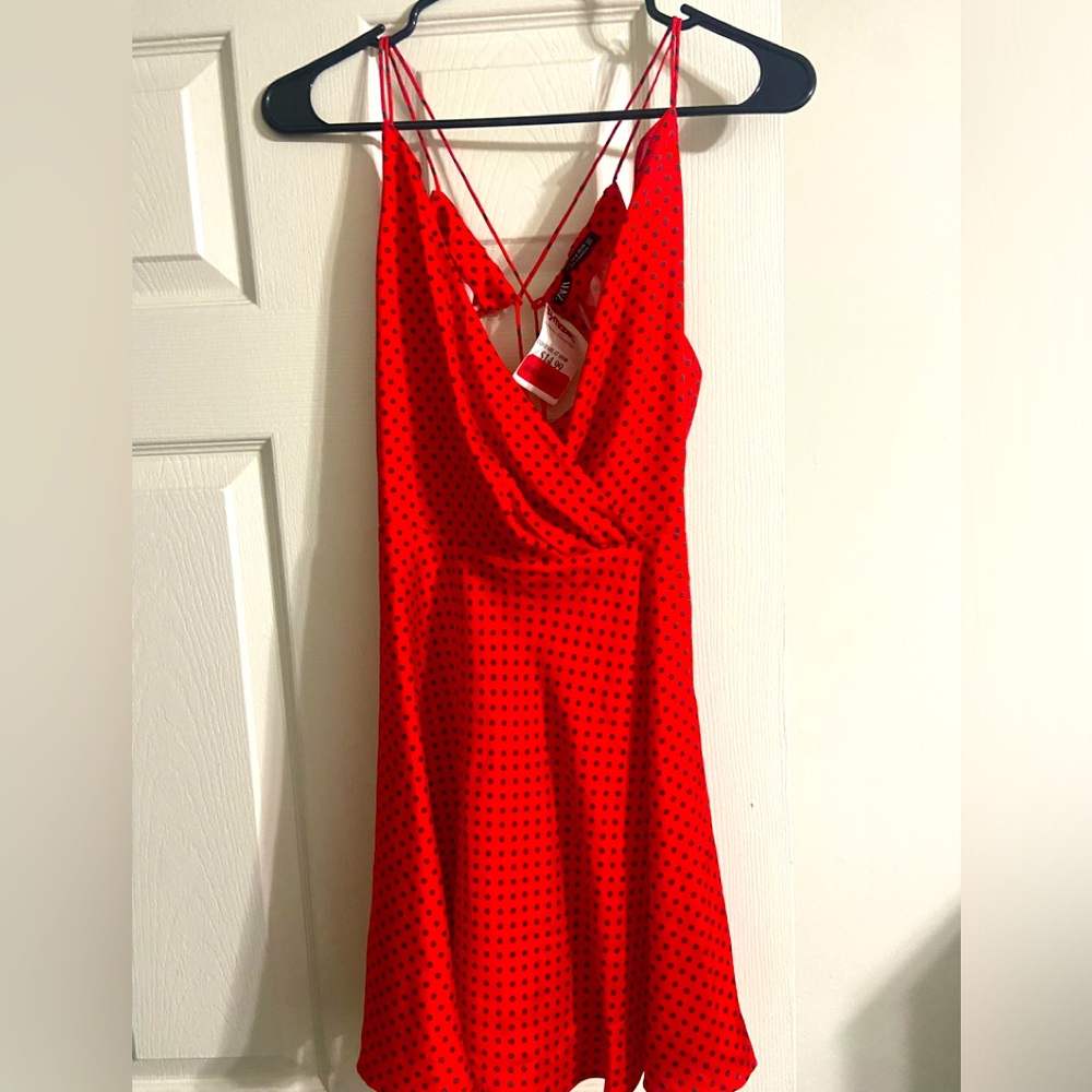 Zara Red Polkadot Dress. Size M